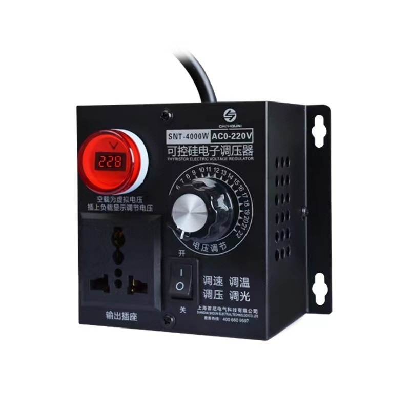 เครื่องควบคุมแรงดันไฟฟ้ Ac 220V 4000W ขนาดกะทัดรัดแบบพกพา SCR Voltage Regulator Motor Speed Cont - รูปที่ 5