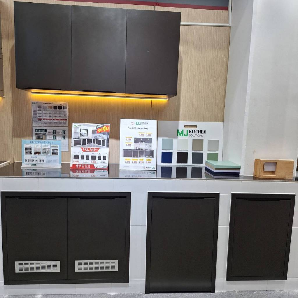 ตู้ติดผนัง รุ่น ECO Series by MJ Kitchen Solutions สีดาร์กช็อคโกแลต 🚫💧กันน้ำ-🚫กันปลวก 100%