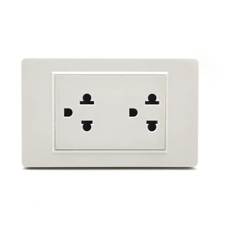 AVA SET001 เต้ารับคู่ (มีกราวด์) ปลั๊กไฟ Universal Socket คุณภาพสูง ดีไซน์โมเดิร์น รับประกัน 2 ปี ส่งจากไทย
