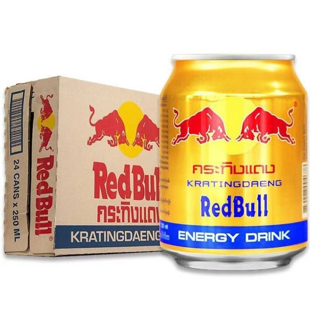 Redbull กระทิงแดง 红牛 ยกลังขนาด 24 กระป๋อง× 250ml  เครื่องดื่มแก้ง่วงให้พลังงานและความสดชื่น
