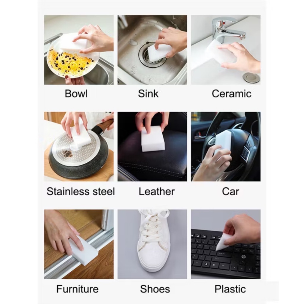 ฟองน้ำมหัศจรรย์ ฟองน้ำนาโน ทำความสะอาด ขจัดคราบหนัก คราบฝัง ล้างจาน - รูปที่ 7