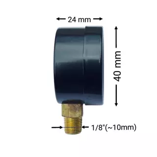 เกจวัดแรงดัน (Pressure Gauge) หน้าปัด 40mm. เกลียวออกล่าง BSP 1/8 ขนาด 0-10 Bar