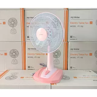 MYHOME พัดลมตั้งโต๊ะ12 นิ้ว รุ่น FT-782 ลมแรง เสียงเงียบ คละสี ระบุสีทักแชท รับประกันศูนย์ 1 ปี