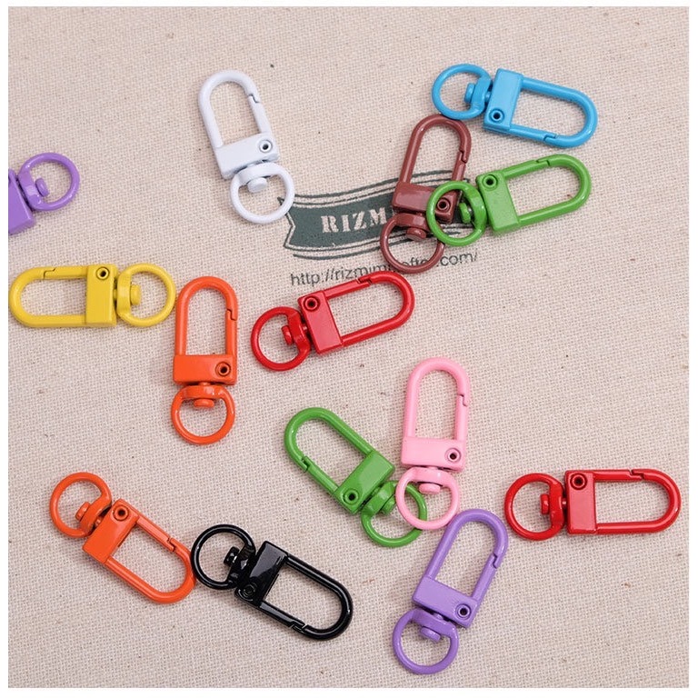 ตะขอสี ตะขอก้ามปู ชุบโลหะ,ทอง,เงิน ตัวยู สำหรับทำ พวงกุญแจ,กระเป๋า 12.5x 33.5 mm - รูปที่ 3