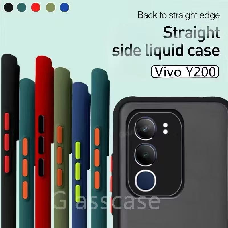 เคสขอบสีหลังด้าน สำหรับ Vivo Y21D Y29 Y19S Y04 Y39 Y200 Y300 V29 V27 V27Pro V29E Y100 เคสกันกระแทก