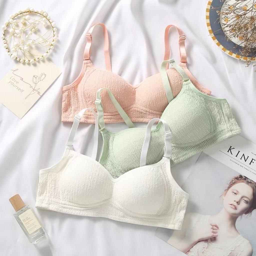 【girls bra】🍧🍧เสื้อใน ny113 สีทึบชุดชั้นในบางสาวญี่ปุ่นชุดชั้นในนักเรียนไม่มีแหวนเหล็ก