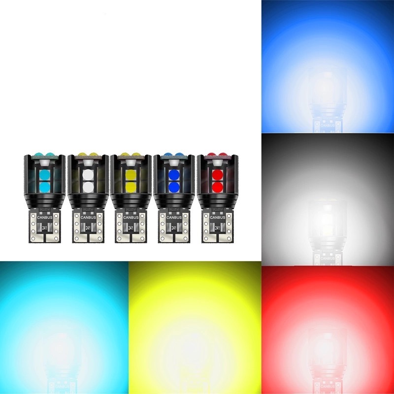 หลอดไฟป้ายทะเบียน (1 ชิ้น) T10 6SMD LED W5W Canbus สว่างมาก 241 สําหรับตกแต่งรถยนต์ และมอไซค์ 12V - รูปที่ 2