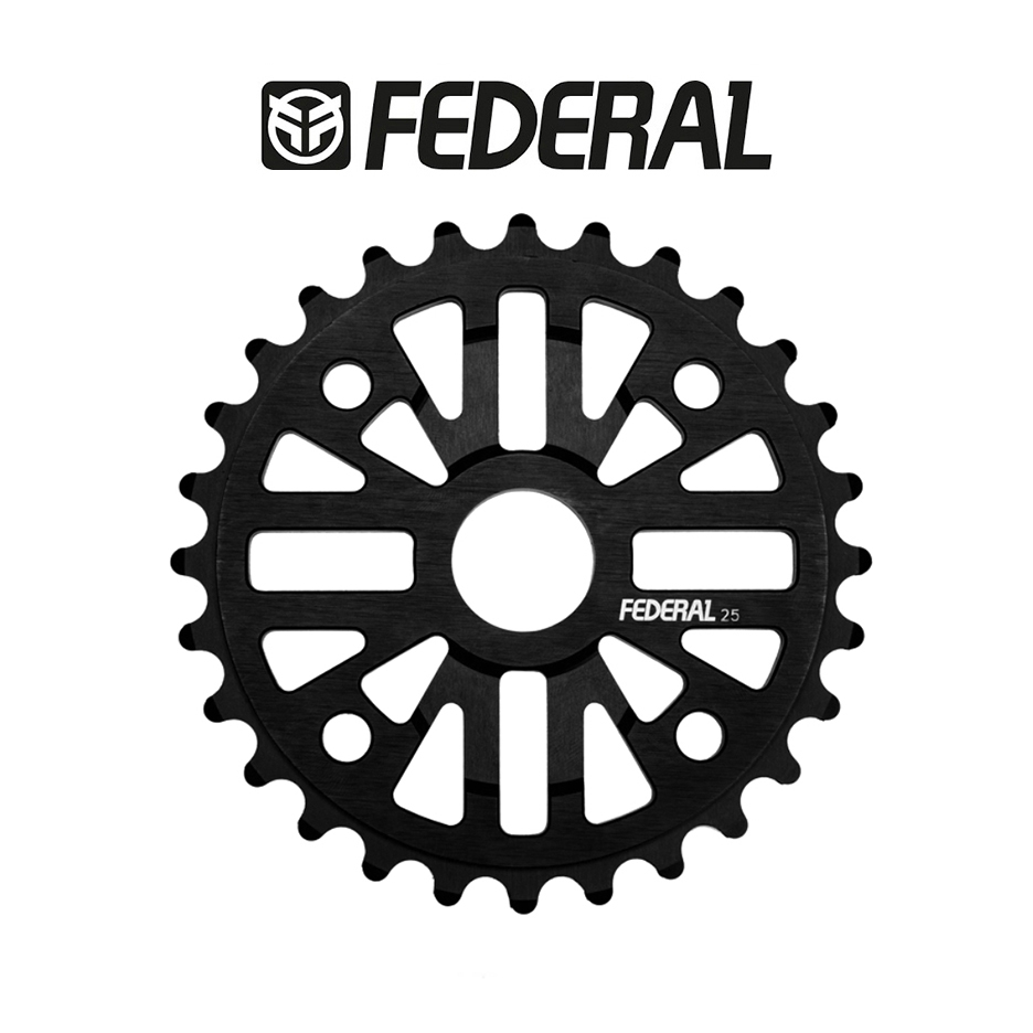 ใบจานอลูมิเนียม จักรยาน BMX FEDERAL COMMAND SPROCKET ขนาด 25 ฟัน สีดำ