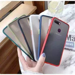 เคสขอบสีหลังด้าน สำหรับ Oppo A12 A5S F9 A7 A3S A5 A9 2020 A31 A1K A53 Reno2F Reno4 5 6 7 Reno7Z Reno8Zเคสกันกระแทก