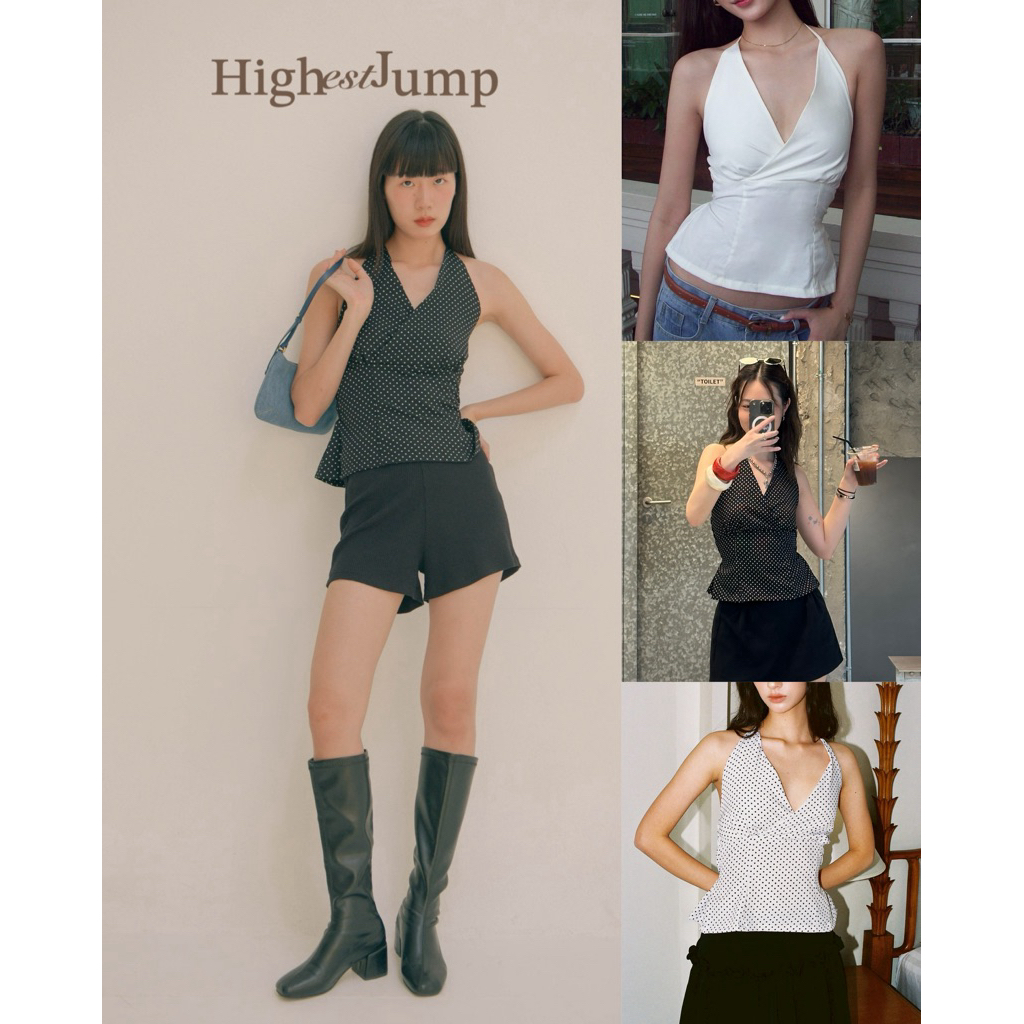Ruby top เสื้อสายเดี่ยวไขว้ผูกคอ Highestjump สินค้าขายดีพร้อมส่ง