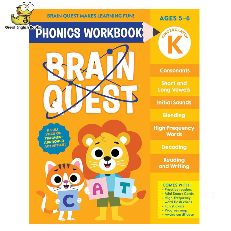 (ใช้โค้ดรับcoinคืน10%ได้) *Original* หนังสือแบบฝึกหัด Brain Quest Phonics Workbook: Kindergarten (Brain Quest Phonics Wo