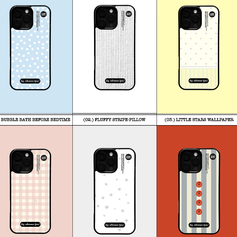 HOLLY.CASESTORE เคสไอโฟน พร้อมส่ง: BEDTIME STORY black border 🪟⭐️ พร้อมส่ง เคส 6 ลายพิมพ์ผิวเงา ขอบดำกันกระแทก