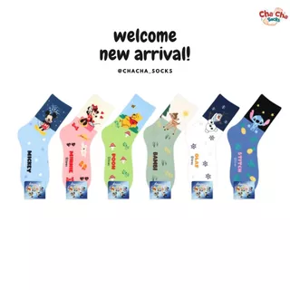 Chacha socks - ถุงเท้าข้อยาว Disney Cinema Socks แบรนด์ kikiya นำเข้าจากเกาหลี