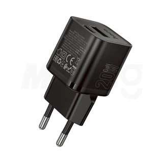 หัวชาร์จเร็ว HOCO N65 Fast charging 2 พอร์ต PD20W+QC3.0 ปลั๊กชาร์จขากลม EU ทนทาน