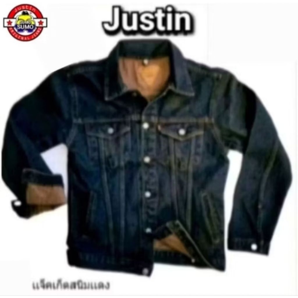 Justin เสื้อแจ็คเก็ตยีนส์แขนยาว,ผ้า16oz มีใบรับประกันของแท้100%