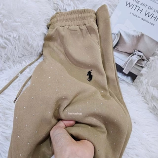 กางเกงขายาวปักม้า ผ้ายืดหนารีดเพชรวิ้งๆ สวยหรูลักชูรี่ มีกระเป๋า พร้อมส่งในไทย