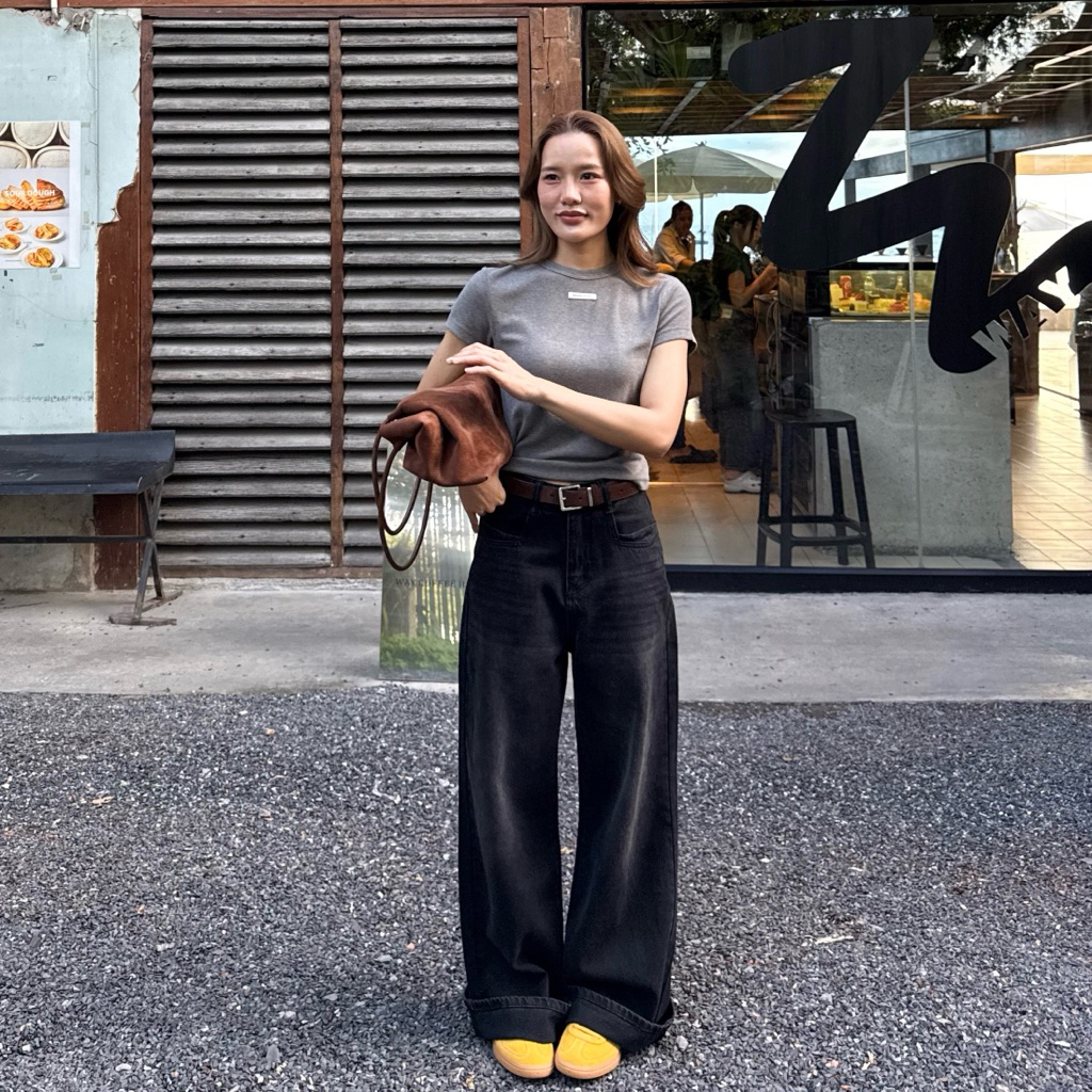 [เก็บโค้ดหน้าร้าน ลด30% เหลือเพียง 509.-] Vesper Jeans ยีนส์เอวสูงขากระบอกใหญ่ ทรง Baggy Jeans แพทเทิร์นสวย ราคา ถูกที่สุด ดีลบีเคเค แกลเลอรีภาพที่ 8