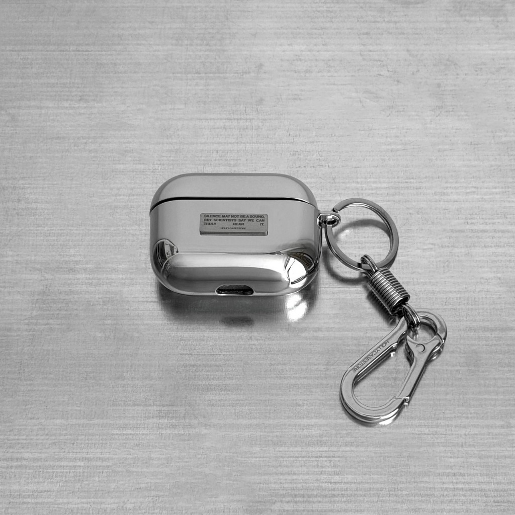 HOLLY.CASESTORE: (SILENCE) AirPods case 🎧 with stainless steel—extension spring carabiner เคสแอร์พอดพร้อมห่วง