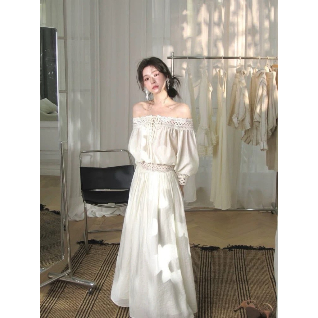 Mogwany พรี //  Vera Set (เสื้อ+กระโปรง) เซทสีขาว ใส่เซทใส่แยกก็สวย เก็บโค้ดหน้ากิจกรรม