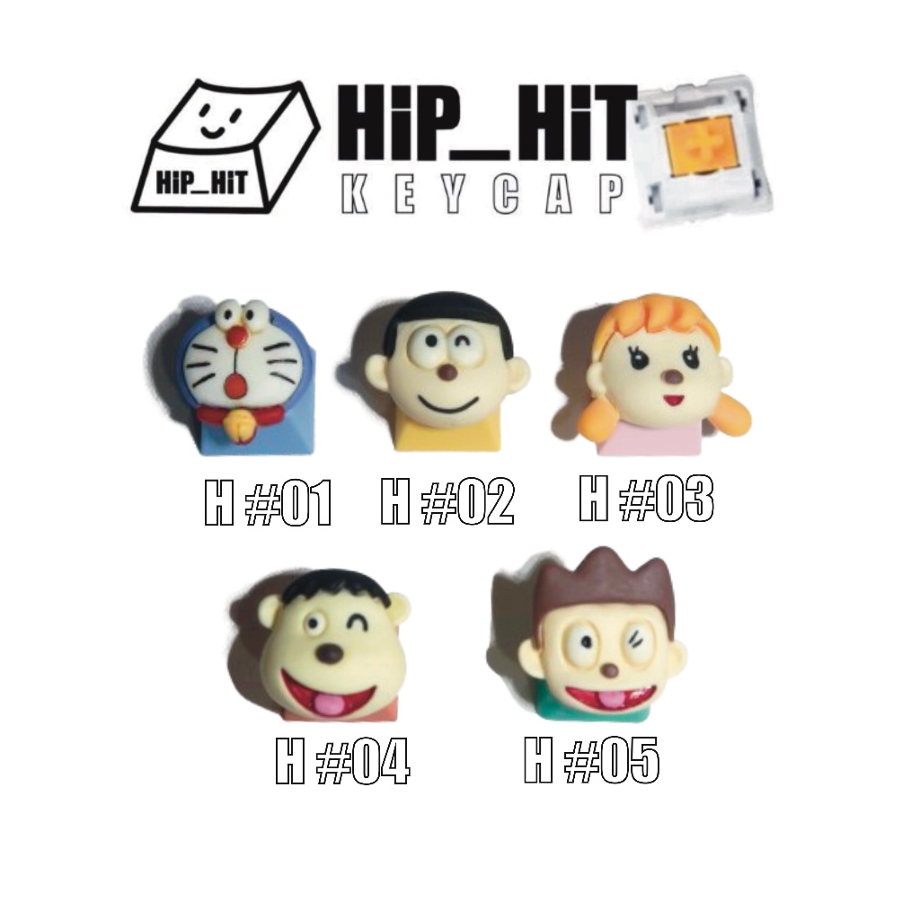 Keycap คีย์แคป ลายโนบิตะกับเพื่อนๆ ตกแต่งคีย์บอร์ด สำหรับคีย์บอร์ดแม็คคานิคฯ