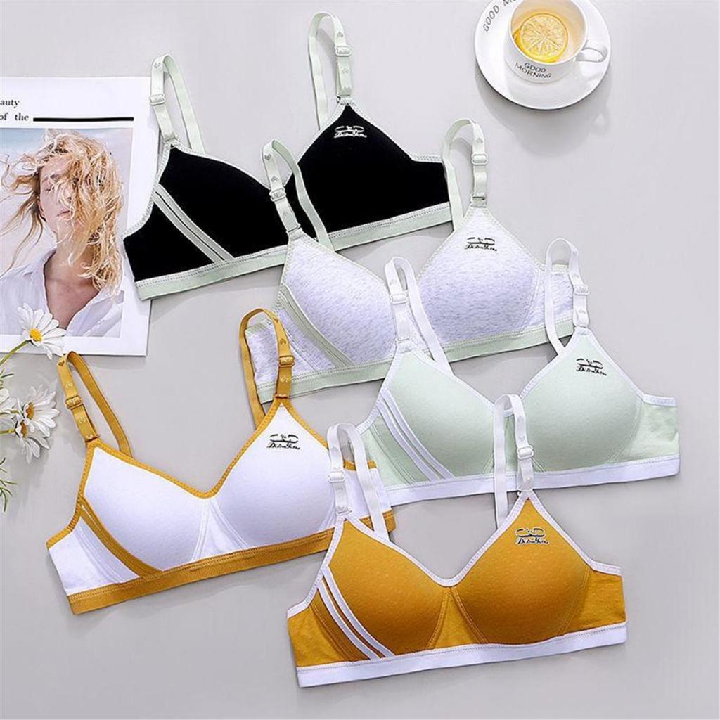 【100% cotton】  เสื้อใน ny520 เสื้อชั้นในผ้าฝ้าย 100% หน้าอกเล็ก บราผ้าฝ้ายผู้หญิง บราสาวไฮสคูล