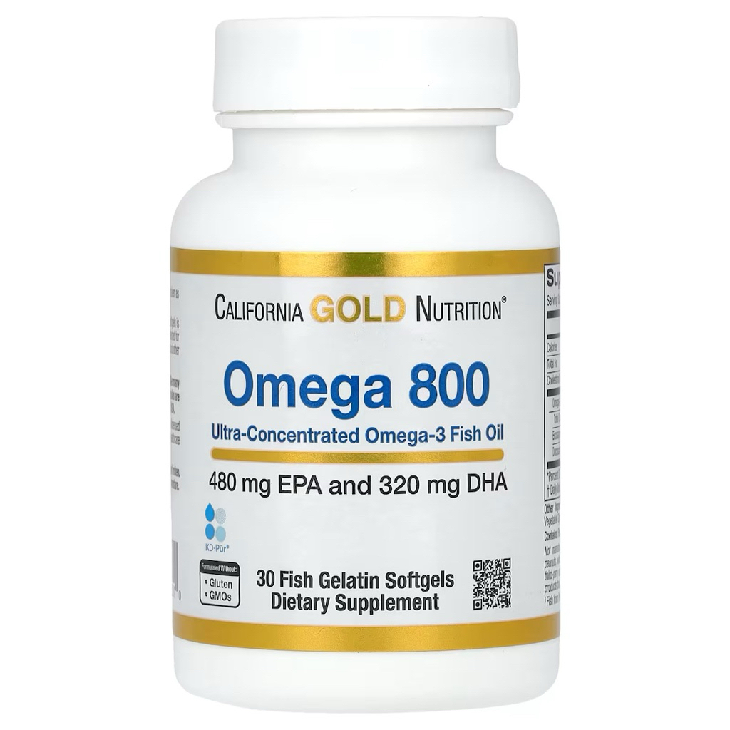 California Gold Nutrition, Omega 800, Ultra‑Concentrated Omega‑3 Fish Oil, 30 softgels