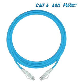 LAN (สายแลน) LINK US-5139SS-X CAT6 Small Patch Cord 28 AWG LSZH 0.3 M. ( Blue / Black )-รับประกัน 30 ปี