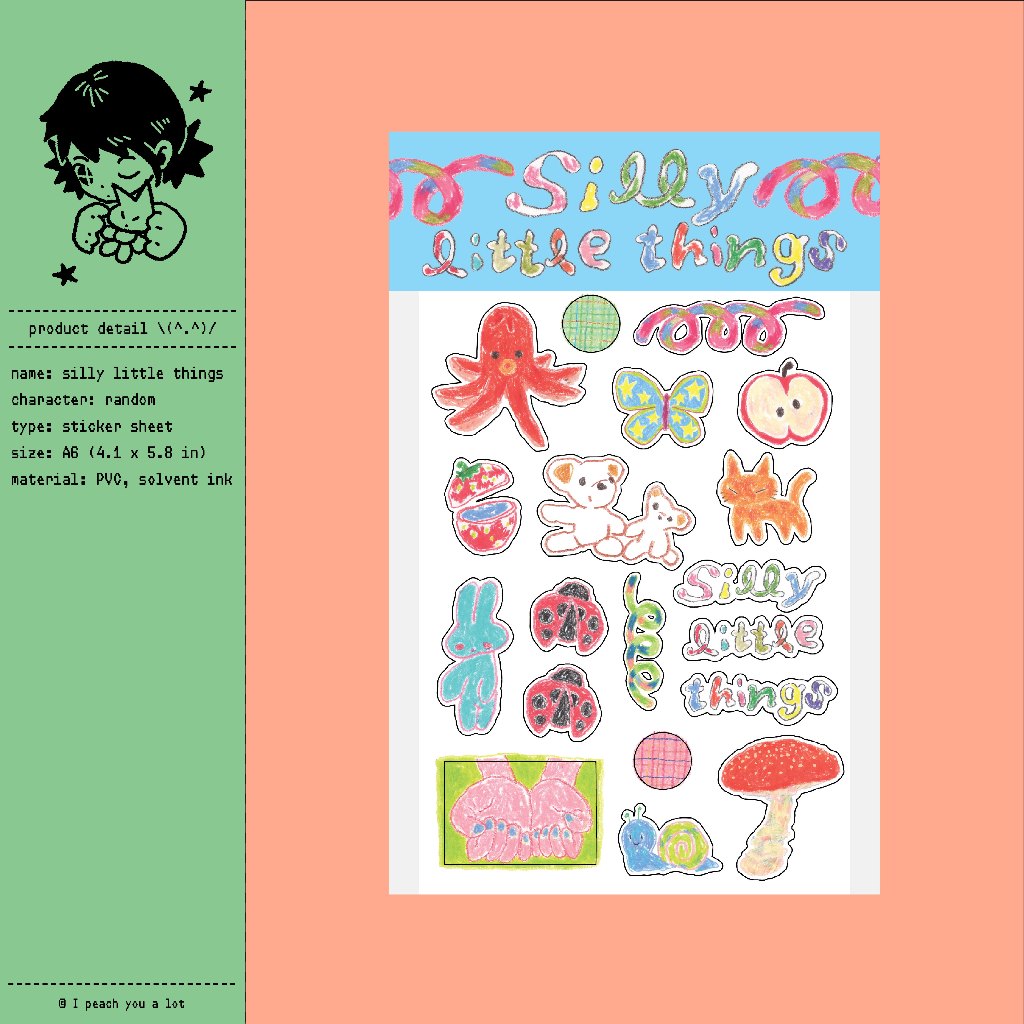 silly little things / sticker sheet / size A6
