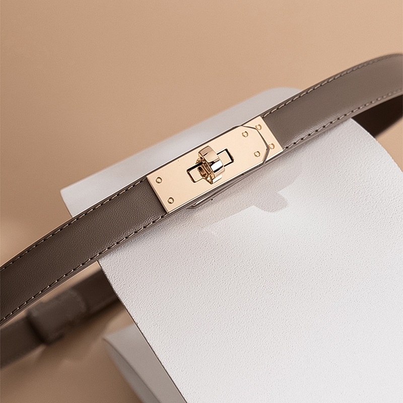 [ส่งจากกทม] เข็มขัดหนังแท้ หัวเข็มขัดสีทองวินเทจ หุ้มหนังทั้งเส้น เครื่องประดับแฟชั่น Unisex ใส่ได้กับทุกสไตล์ - รูปที่ 2