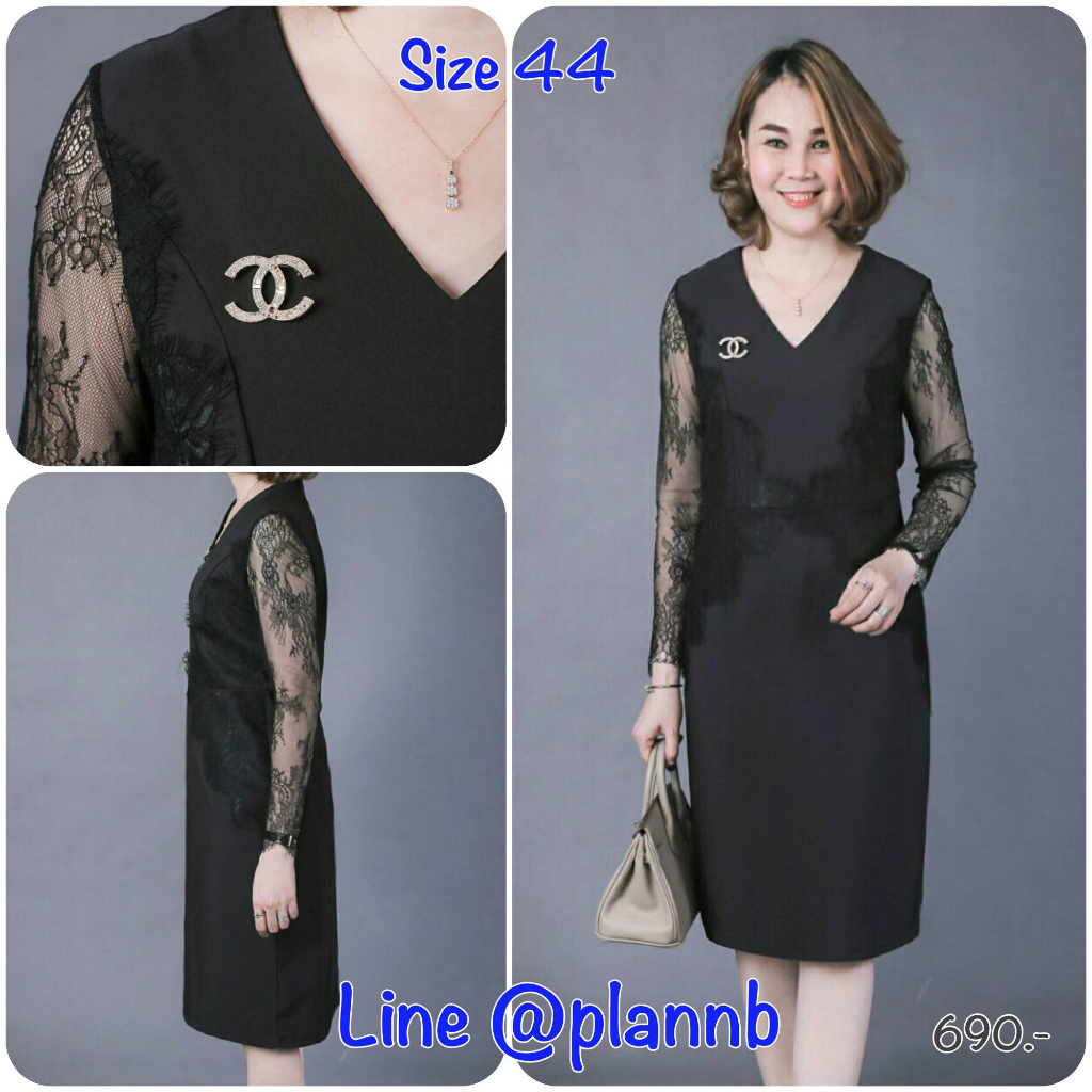 Size 44 เดรสมิกซ์ผ้าลูกไม้อิตาลี แบรนด์ blueberry night คอลเลคชั่นสวยเนี๊ยบสุดหรู