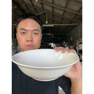 ชามเซรามิก ทรงโบราณ ชามก๋วยเตี๋ยว ชามมาม่า ขนาด 9 นิ้ว สีขาวล้วน ออกใบกำกับภาษีได้ รหัสkornzb7768