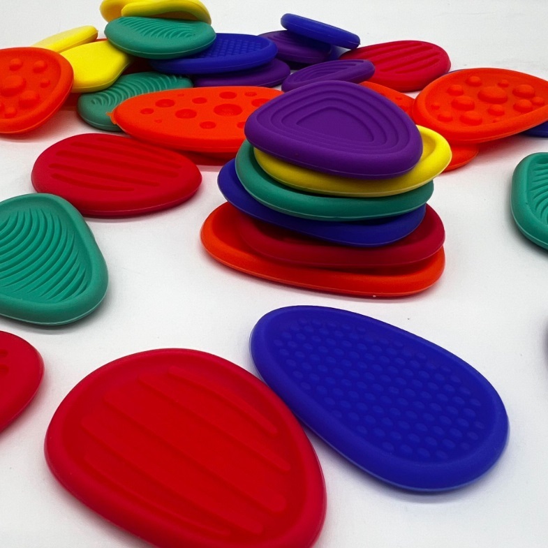 Montessori Stone Silicone Texture 6 pcs ของเล่นเสริมพัฒนาการ มอนเตสซอรี่ ผิวสัมผัส หินสี Color & Sensory Training - รูปที่ 4