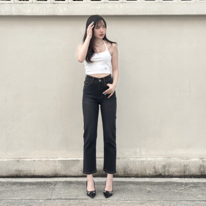 ยีนส์SARAN SR7002 กางเกงยีนส์ทรงมินิบอยสลิม