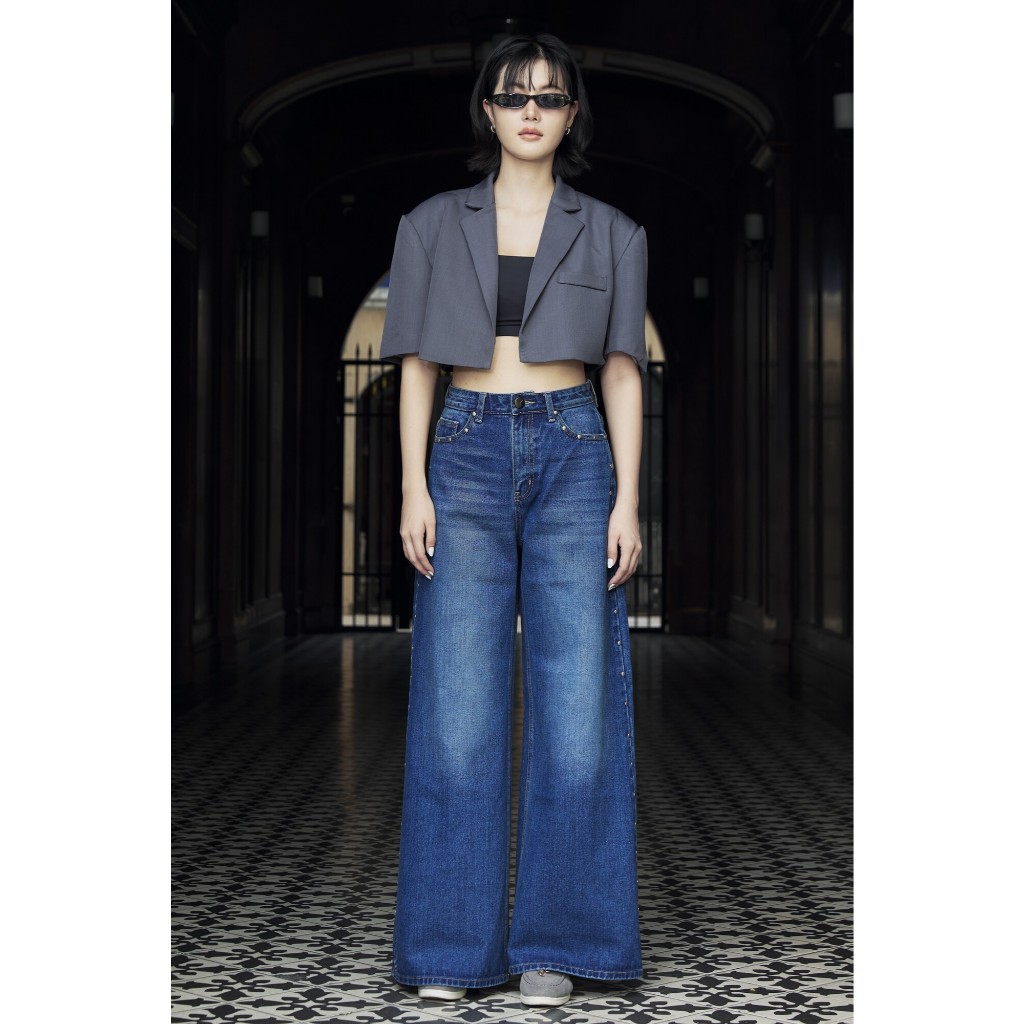 T3209 TBY Jeans กางเกงยีนส์ผู้หญิง ผ้าไม่ยืด ผู้หญิงขาใหญ่เอวสูงกระเป๋าหลังขวาปัก Y มุมกระเป๋าตอกหมุดตะเข็บ