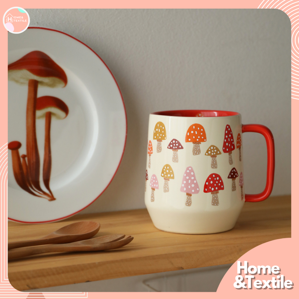 【พร้อมส่ง】Mushroom Mug - แก้วมัคแต่งลายเห็ด 🍄✨