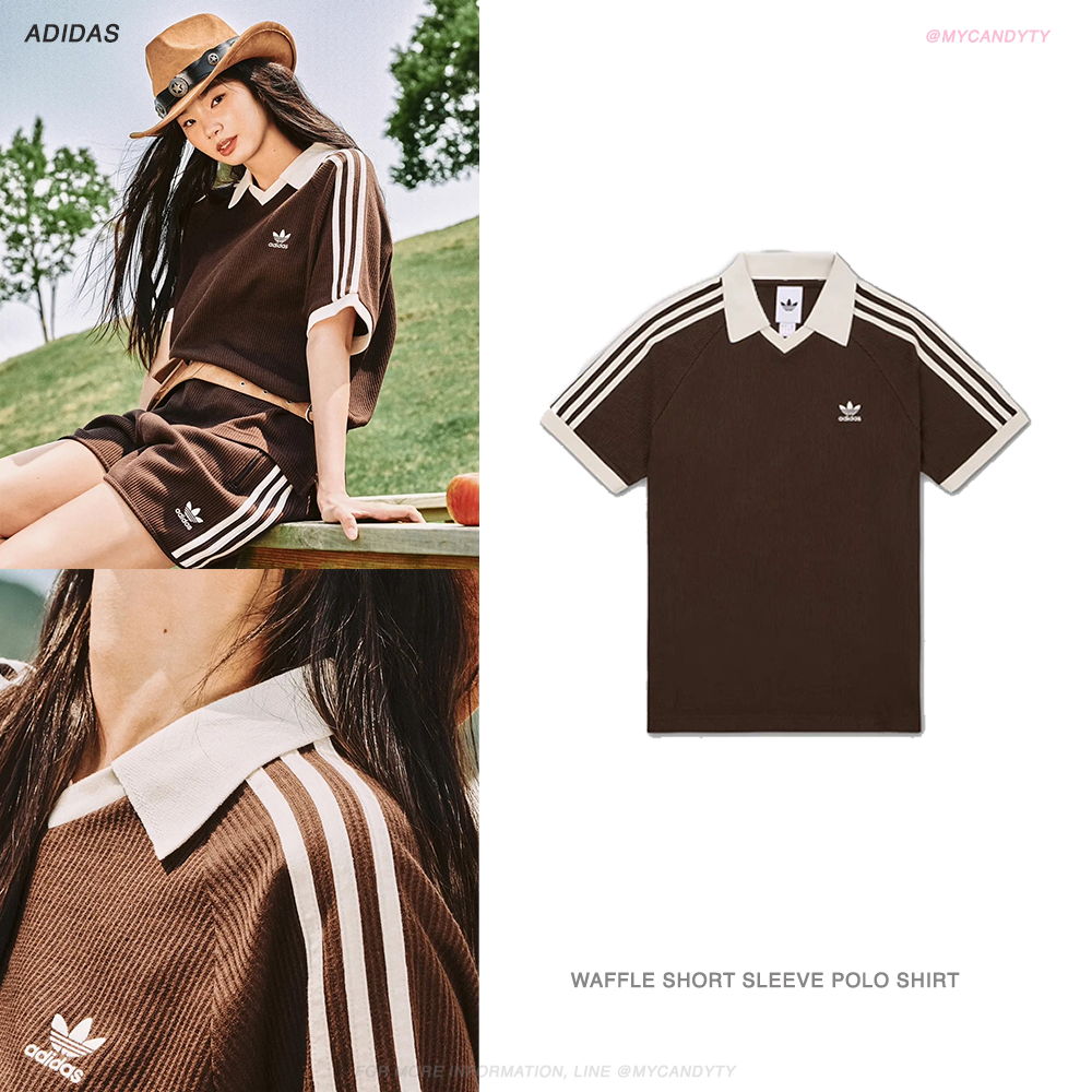 (พรีออเดอร์) ADIDAS - Waffle Short Sleeve Polo Shirt Dark Brown