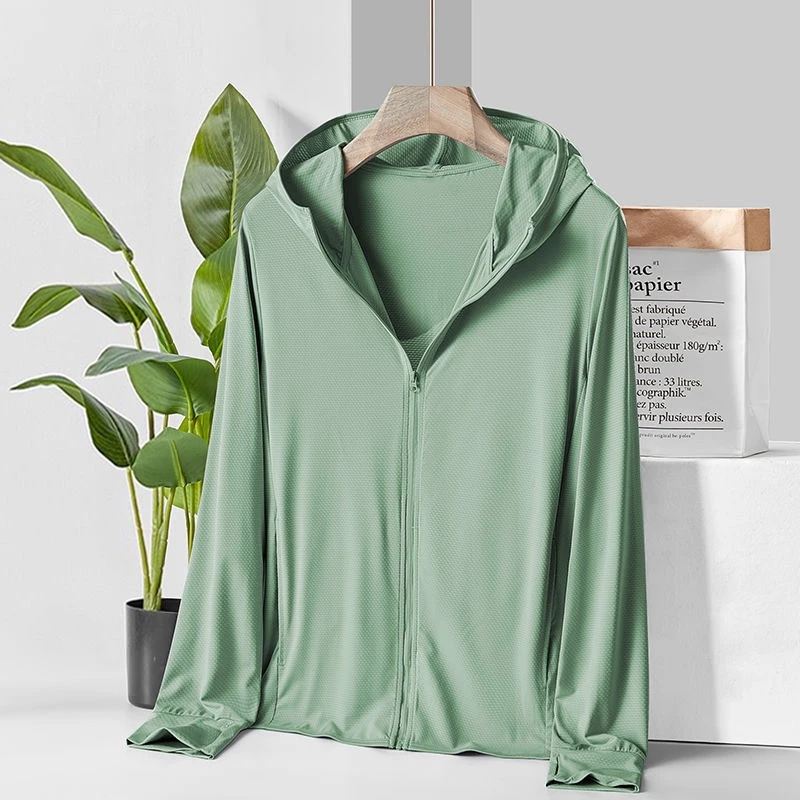 12สีให้เลือก เสื้อคลุมกันยูวี เสื้อเเจ็ตเก็ตกัน UV SPF50+ เบาบางสบาย พร้อมหมวก ระบายอากาศ #1502340 thumbnail 8