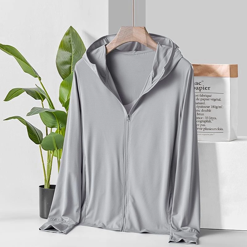 12สีให้เลือก เสื้อคลุมกันยูวี เสื้อเเจ็ตเก็ตกัน UV SPF50+ เบาบางสบาย พร้อมหมวก ระบายอากาศ #1502340 thumbnail 9