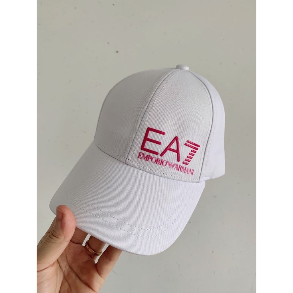 หมวกE. MPO. RIO ARM. ANI/ EA7  ด้านหลังปรับขนาดได้ #หมวกเบสบอลคอตตอนโลโก้ขนาดใหญ่แบบคลาสสิก