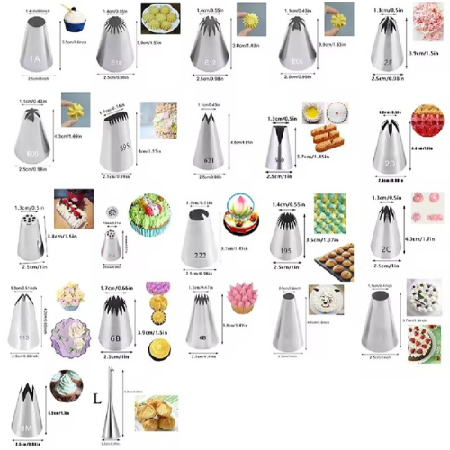 🔥ส่งฟรี🔥หัวบีบครีมเกาหลี สแตนเลสอย่างดีไร้รอยต่อ แบบหนา ราคาถูก เบอร์ 1A , 4B , 6B, 2D , 2F , 1M ,D6