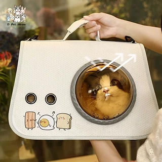🐱Pet Bag 🐶กระเป๋าแมว สุนัข เป้สัตว์เลี้ยง ใบใหญ่มาก พับเก็บได้ ระบายอากาศได้ หน้าต่างกันสาด กระเป๋าสีขอบด้านข้าง