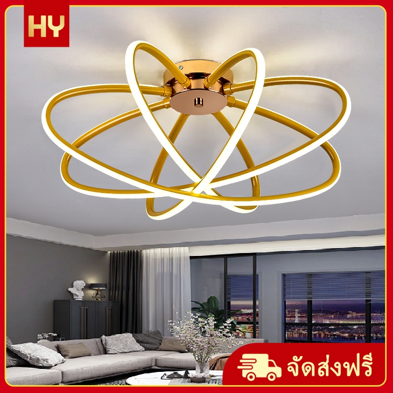 นอร์ดิกแสงหรูหราห้องนั่งเล่นโคมไฟโมเดิร์นเรียบง่ายไฟ LED เพดานห้องนอนใหม่ห้องรับประทานอาหาร