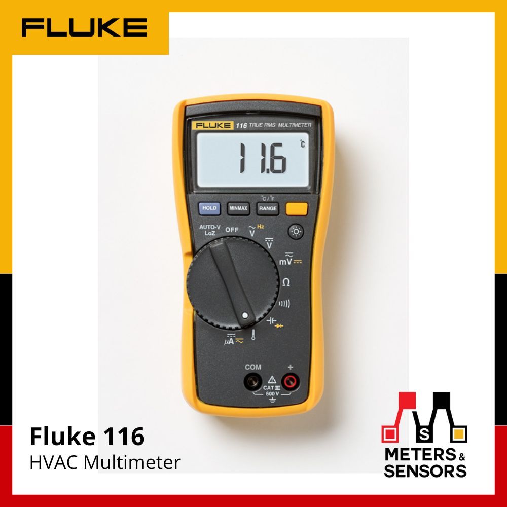 Fluke 116 ดิจิทัลมัลติมิเตอร์สำหรับงาน HVAC  มีเทอร์โมมิเตอร์ในตัว (-40°C ถึง 400°C) วัด Microamps