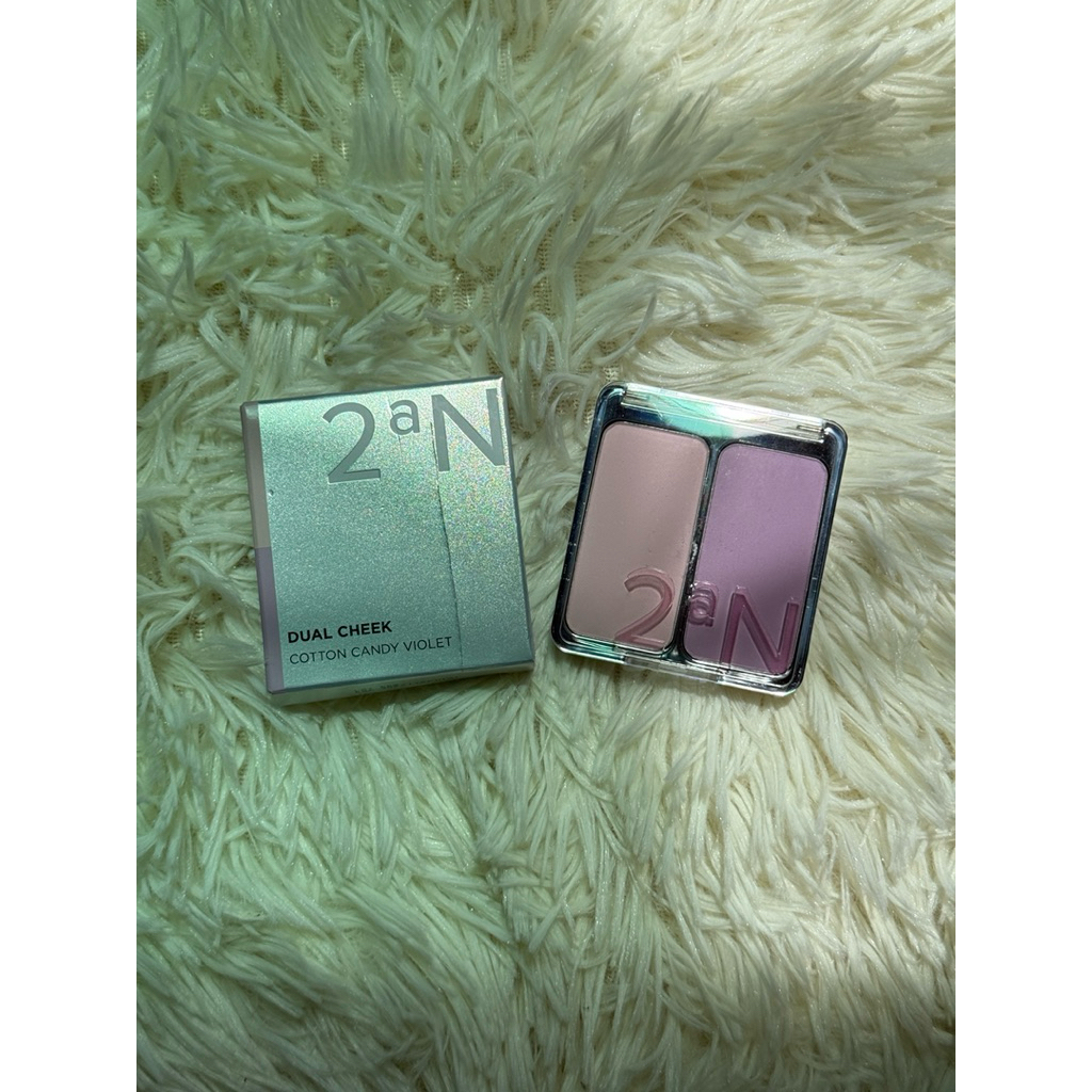 บลัชม่วง 2aN BLUSHER Dual Cheek บลัชออนเนื้อฝุ่นติดทน เบอร์01 cotton candy violet
