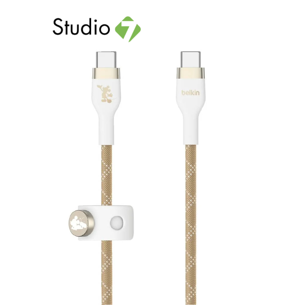 สายชาร์จ Belkin USB-C to USB-C Cable 60W 2M. White - Mickey Mouse by Studio7