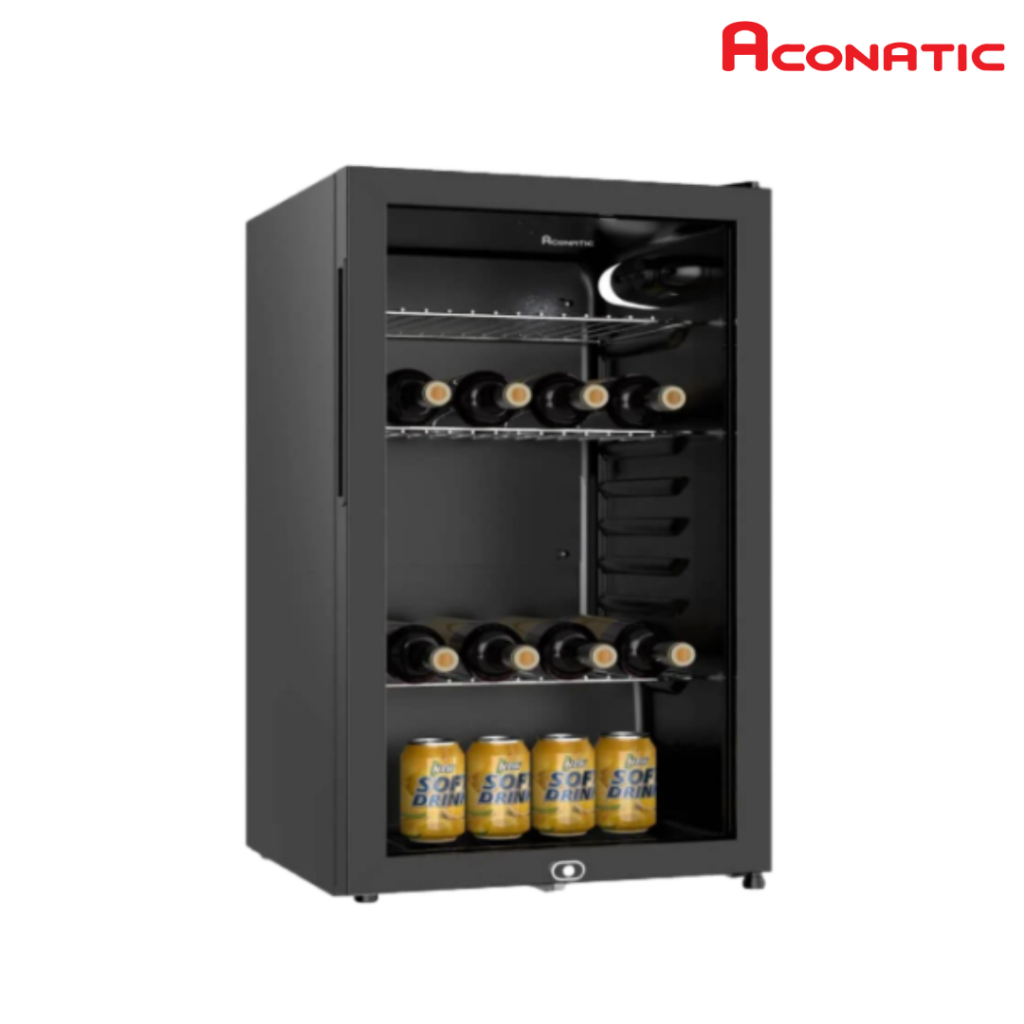 ตู้แช่เครื่องดื่ม 1 ประตู ACONATIC รุ่น AN-BC90 3.3 คิว สีดำ