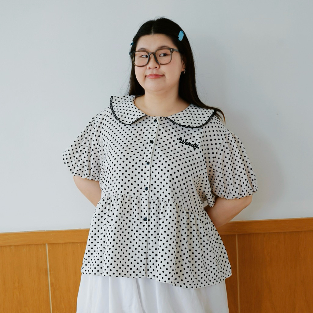 LOT จุดใหม่ Pocky Cutie เสื้อปกบัวผูกหลัง อก 60 | wendystore19