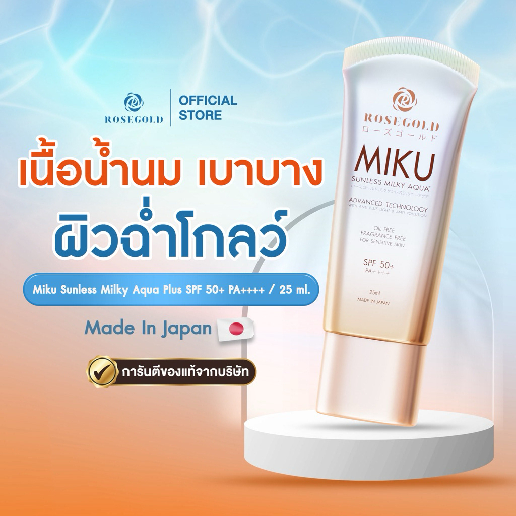 พร้อมส่ง ✅✅กันแดด MIKU SUNLESS AQUA PLUS SPF50+ PA++++