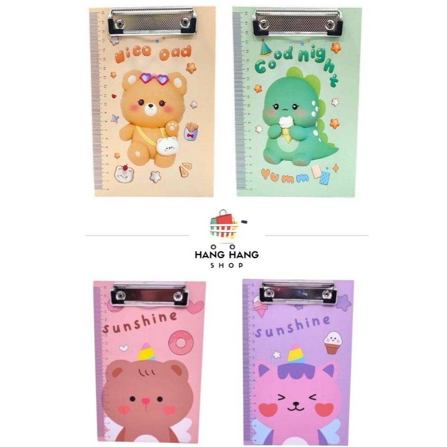 คลิปบอร์ด A5 แผ่นรองเขียน กระดานรองเขียนเครื่องเขียนลายการ์ตูน