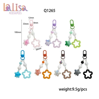 พวงกุญแจลายดาวน่ารักฟรุ้งฟริ๊ง alloy keychain Q1265